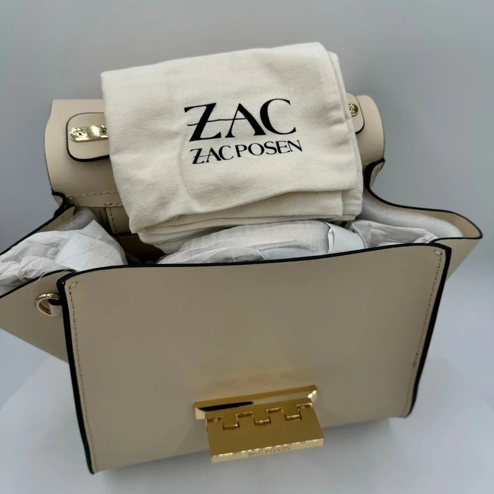 ZAC Zac Posen Eartha‎ Iconic Top Handle Crossbody Handbag Color Ivory MSRP $525